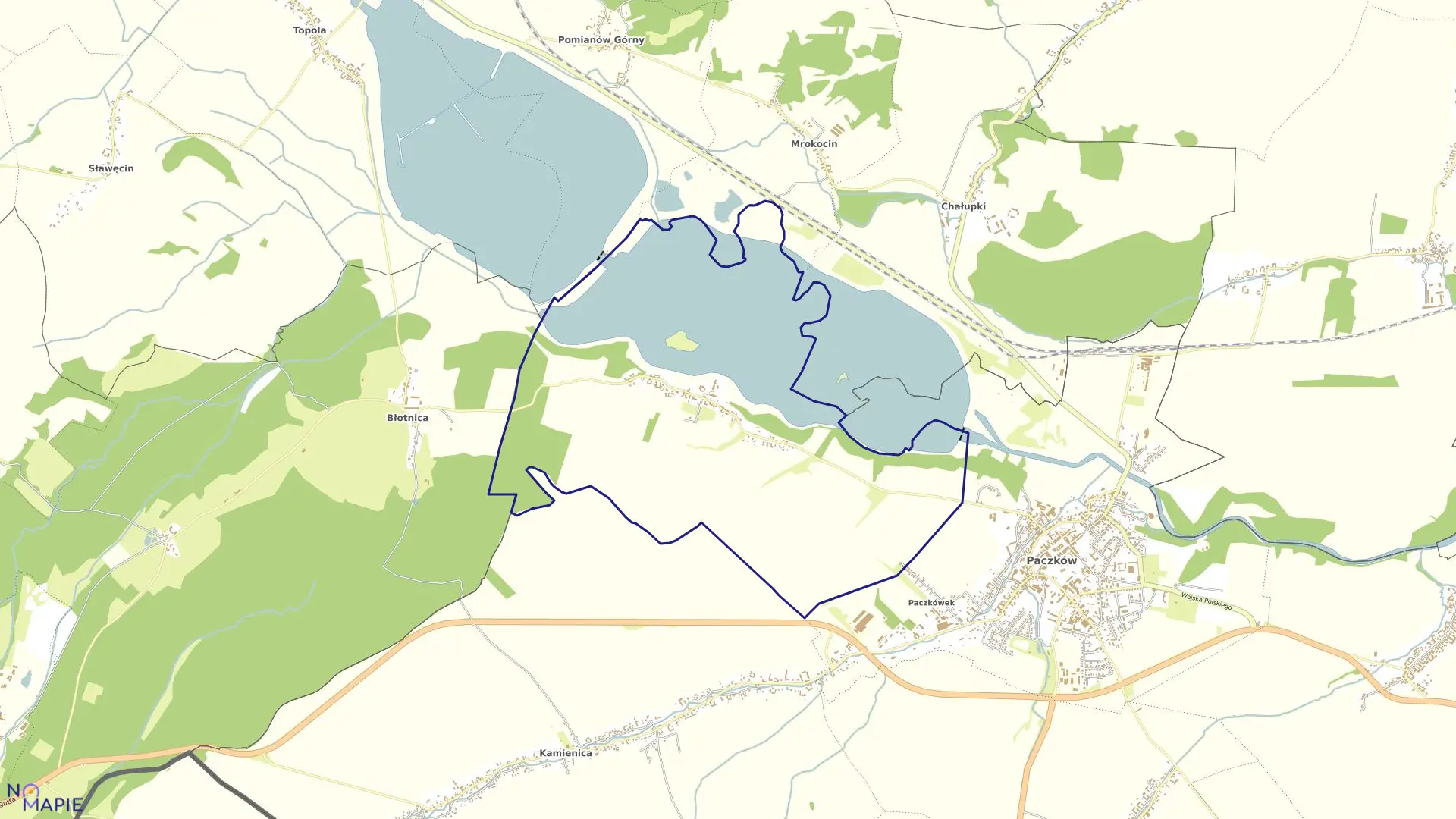 Mapa obrębu KOZIELNO w gminie Paczków