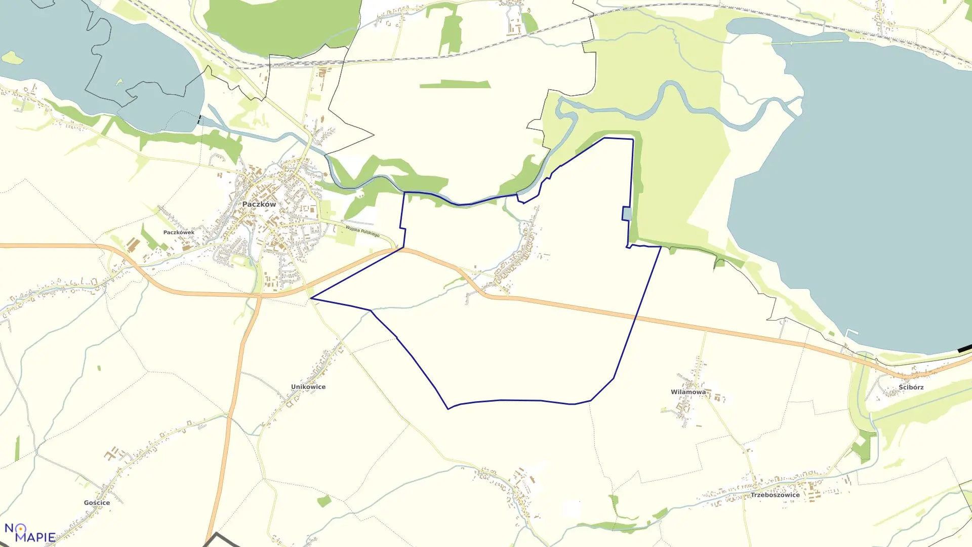 Mapa obrębu STARY PACZKÓW w gminie Paczków